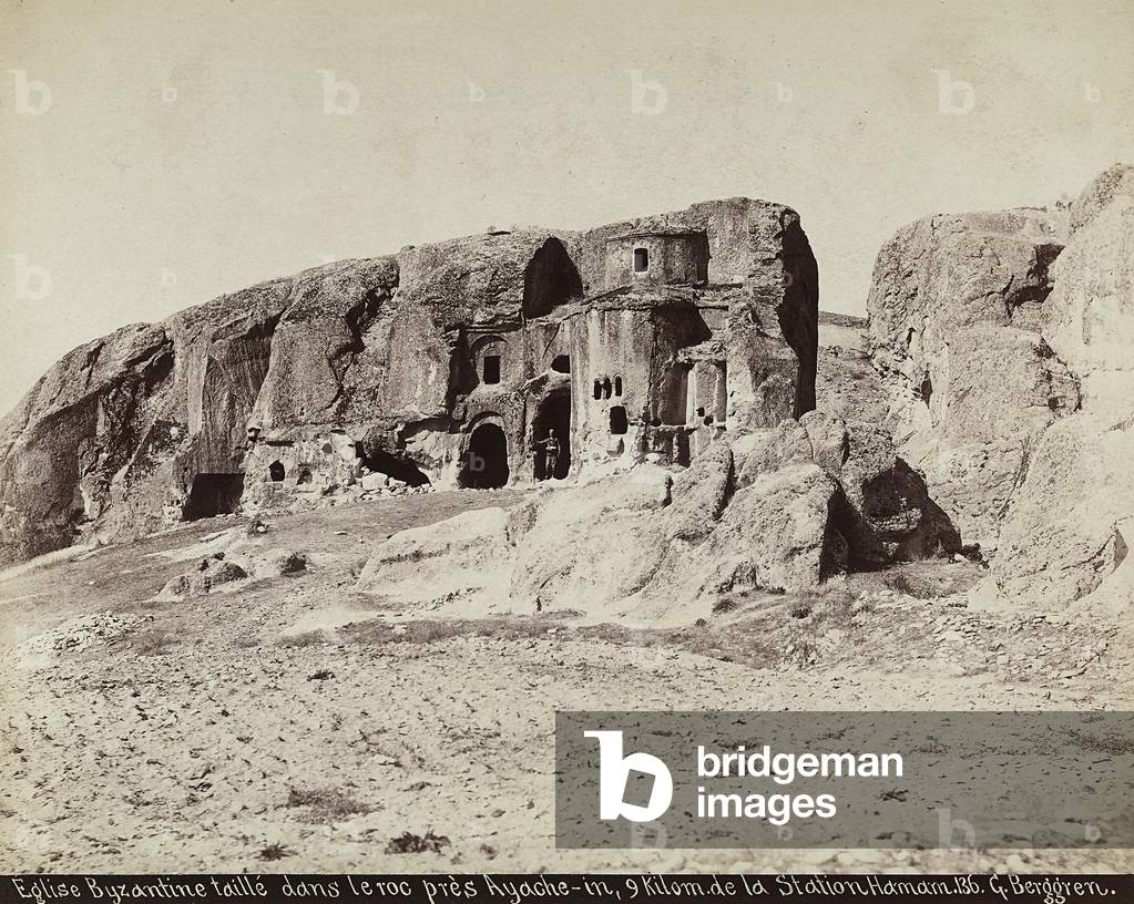 A Byzantine church carved into the rock, located near Ayache-in, on the outskirts on the Hamam Station, Turkey