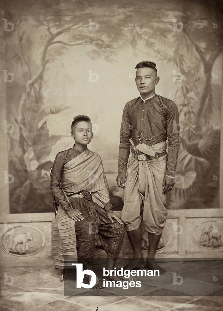A souvenir of Odoardo Beccari's journeys: portrait of two young Thai men, 1875 (print on double-weight paper)