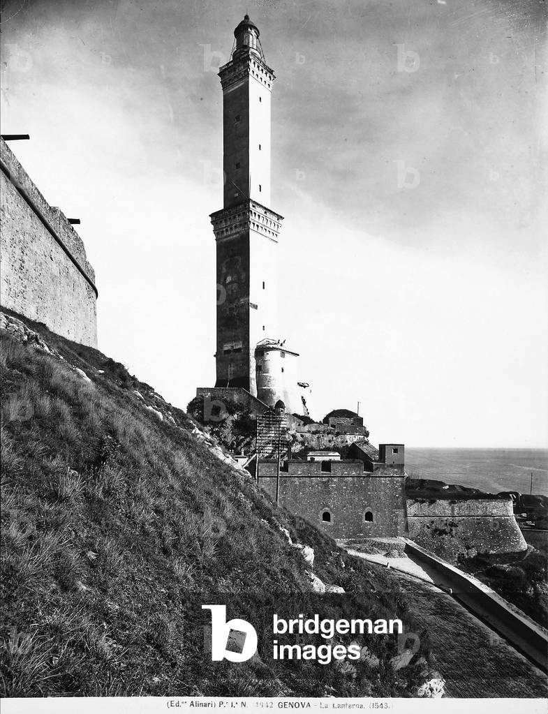 View of the Genoa lighthouse called the Lantern