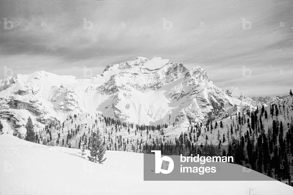 Snowy mountain landscape, Cortina d'Ampezzo