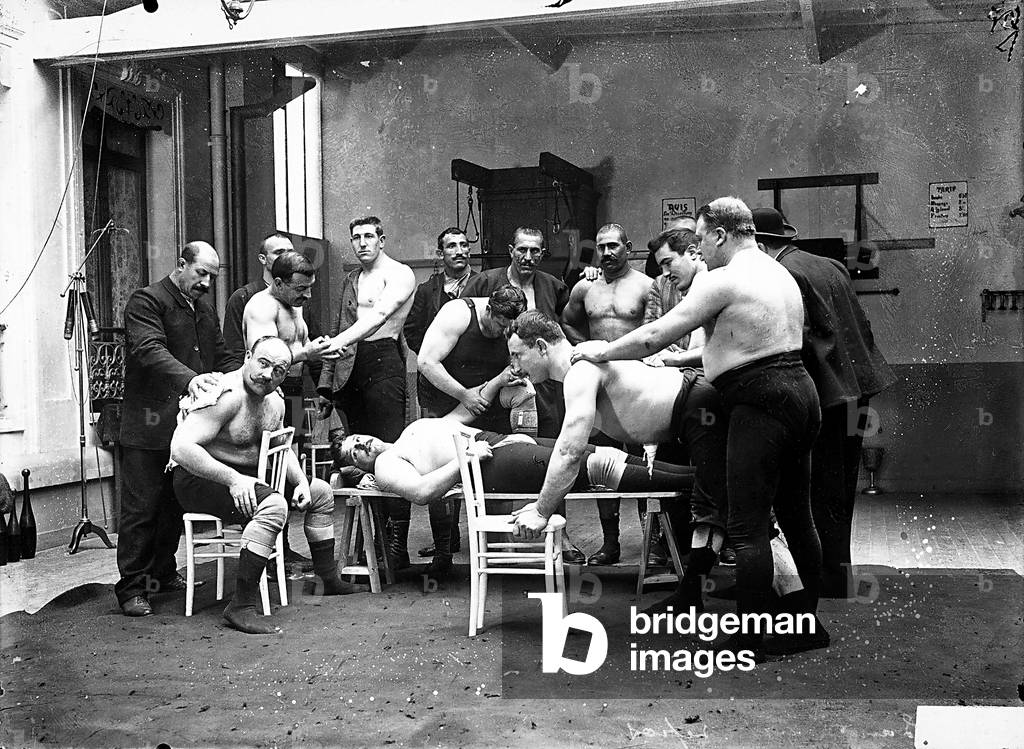 A group of boxers getting ready for a match