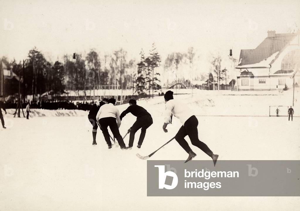 Stockhom Winter Games. Ice hockey match of the Swedish and Finnish teams.