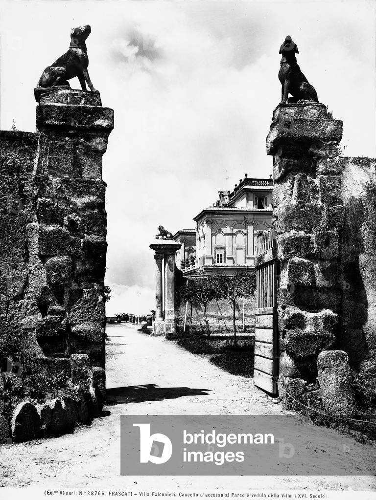 Entrance gate to the park and Villa Falconieri in Frascati, province of Rome