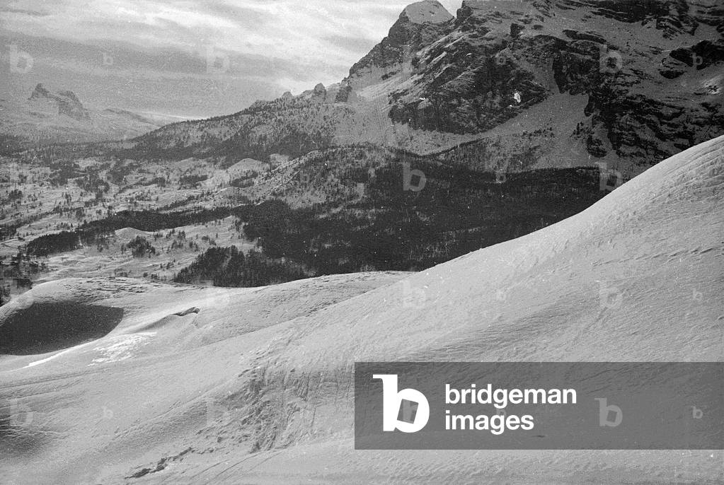 Snowy mountain landscape, Cortina d'Ampezzo