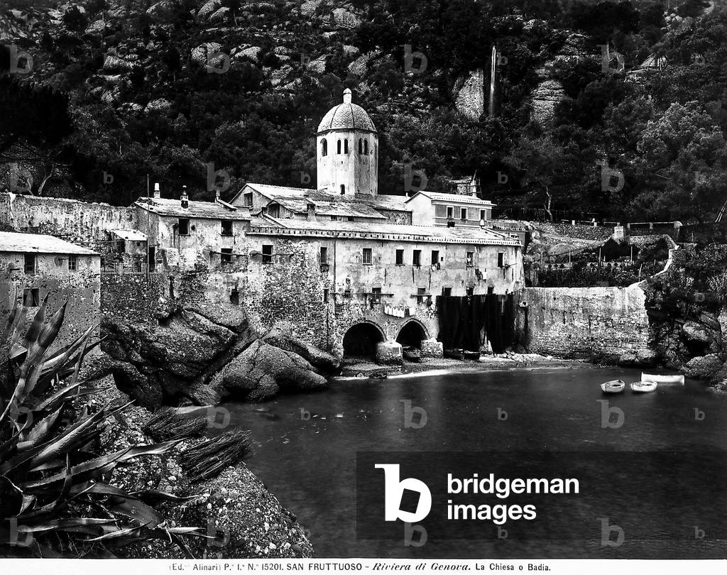 Benedictine Abbey of St. Fruttuoso, on the inlet of the same name, by Genoa.