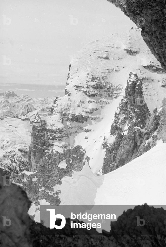 Snowy mountain landscape, Cortina d'Ampezzo
