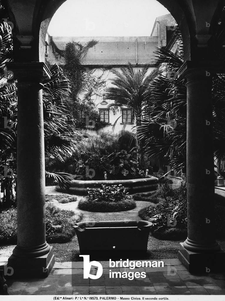 Interior of the second courtyard of the Regional Archaeological Museum of Palermo