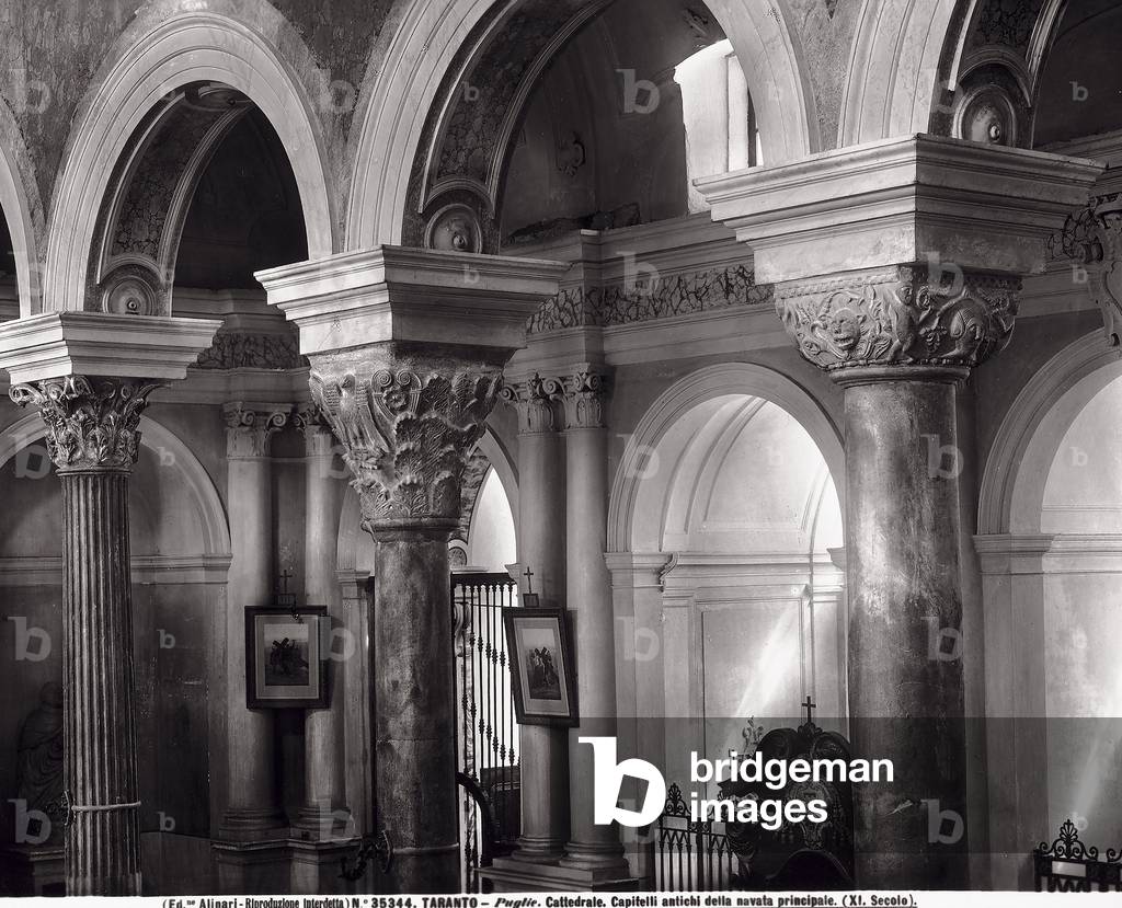 Detail of the Byzantine capitals in the Cathedral of San Cataldo, in Taranto