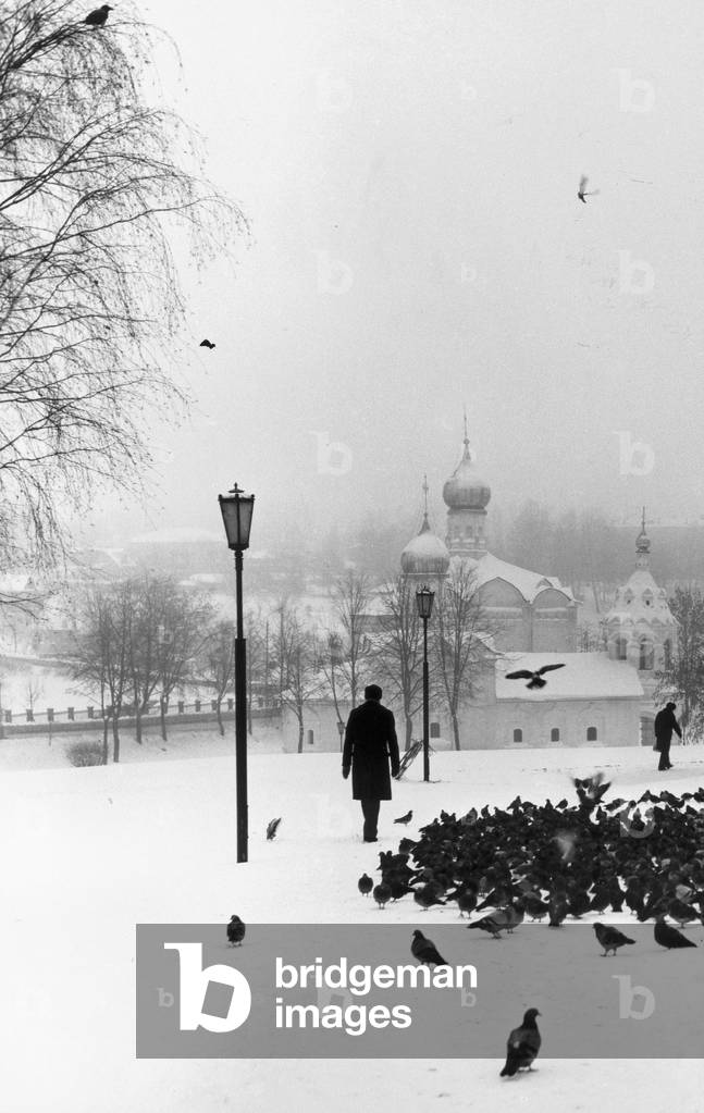 View of the convent Zagorks Troitsa (b/w photo)
