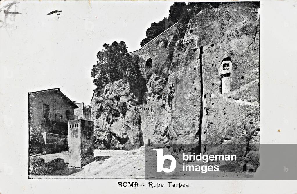 View of the Tarpeian Rock, Rome; postcard