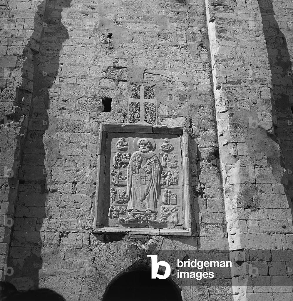 St. Nicholas and his miracles, low relief on the northern side of the Basilica of San Nicola, Bari