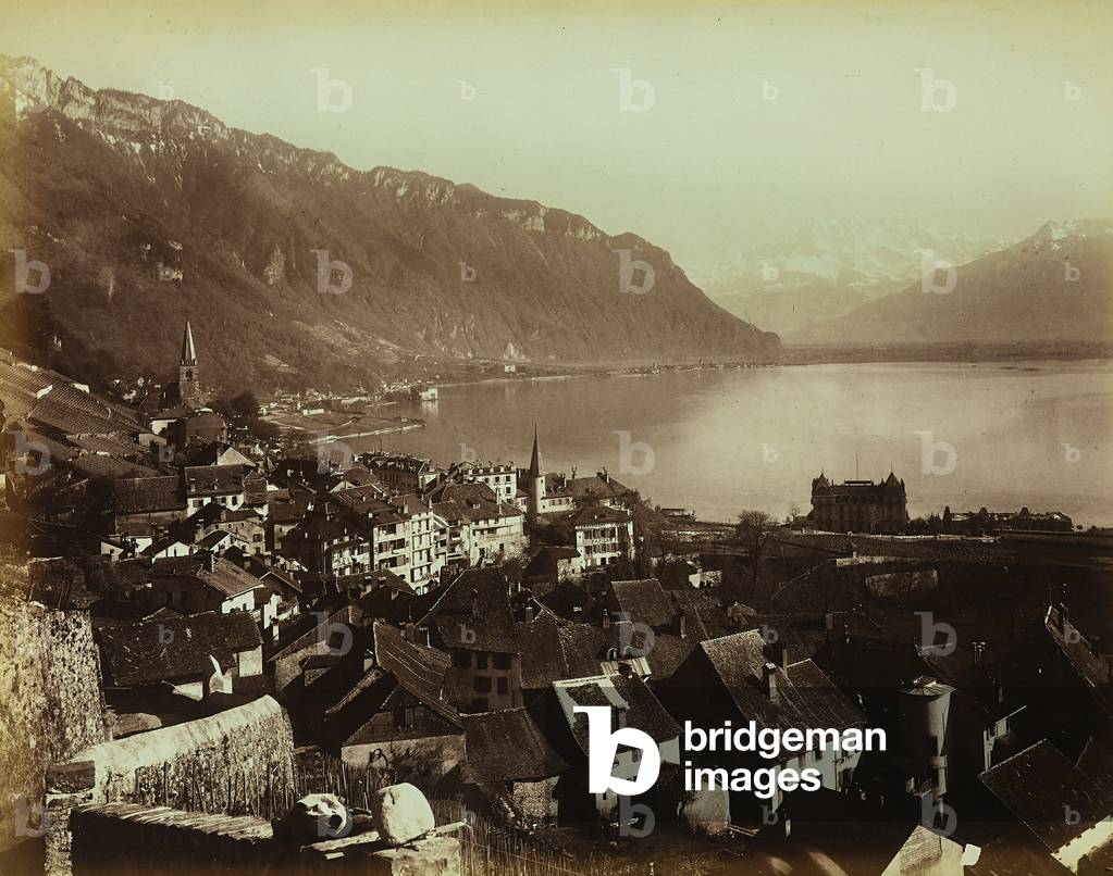 View of Montreux. The Mountains of the Dent du Midi are in the background