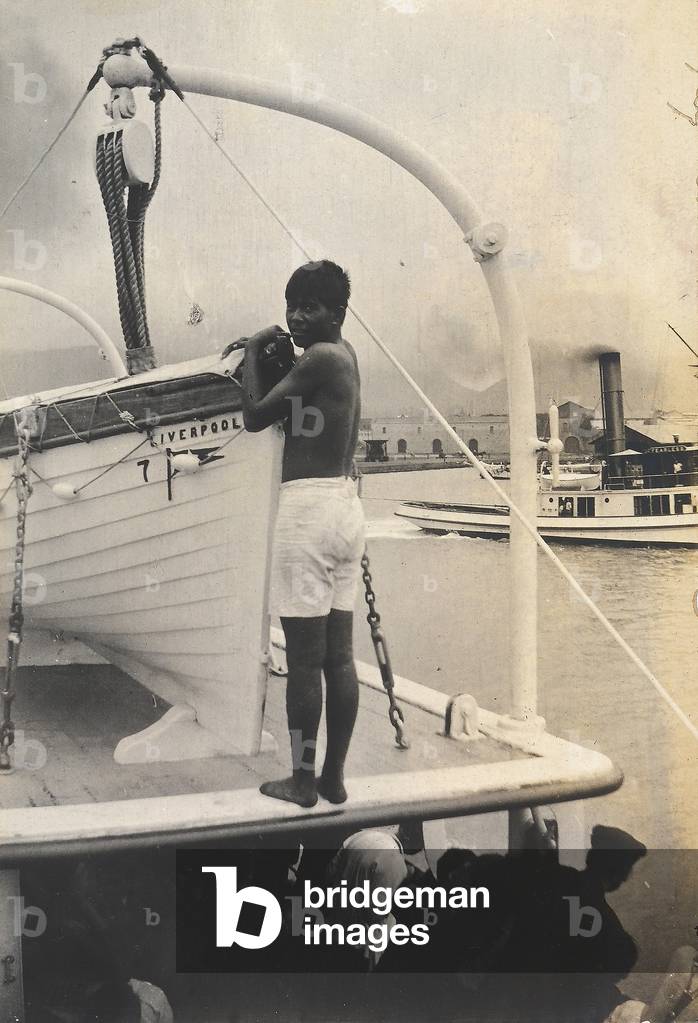 A young Hawaiian diver, 1890 (print on double-weight paper)