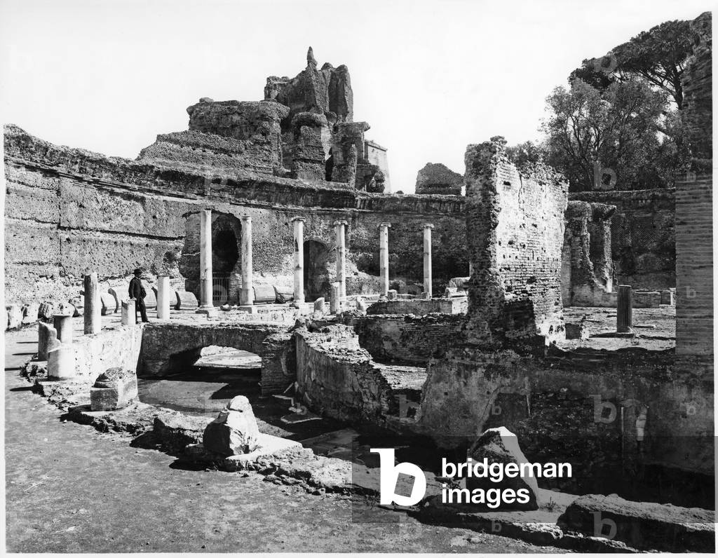 View of the Nymphaeum, 125-135 AD (b/w photo)