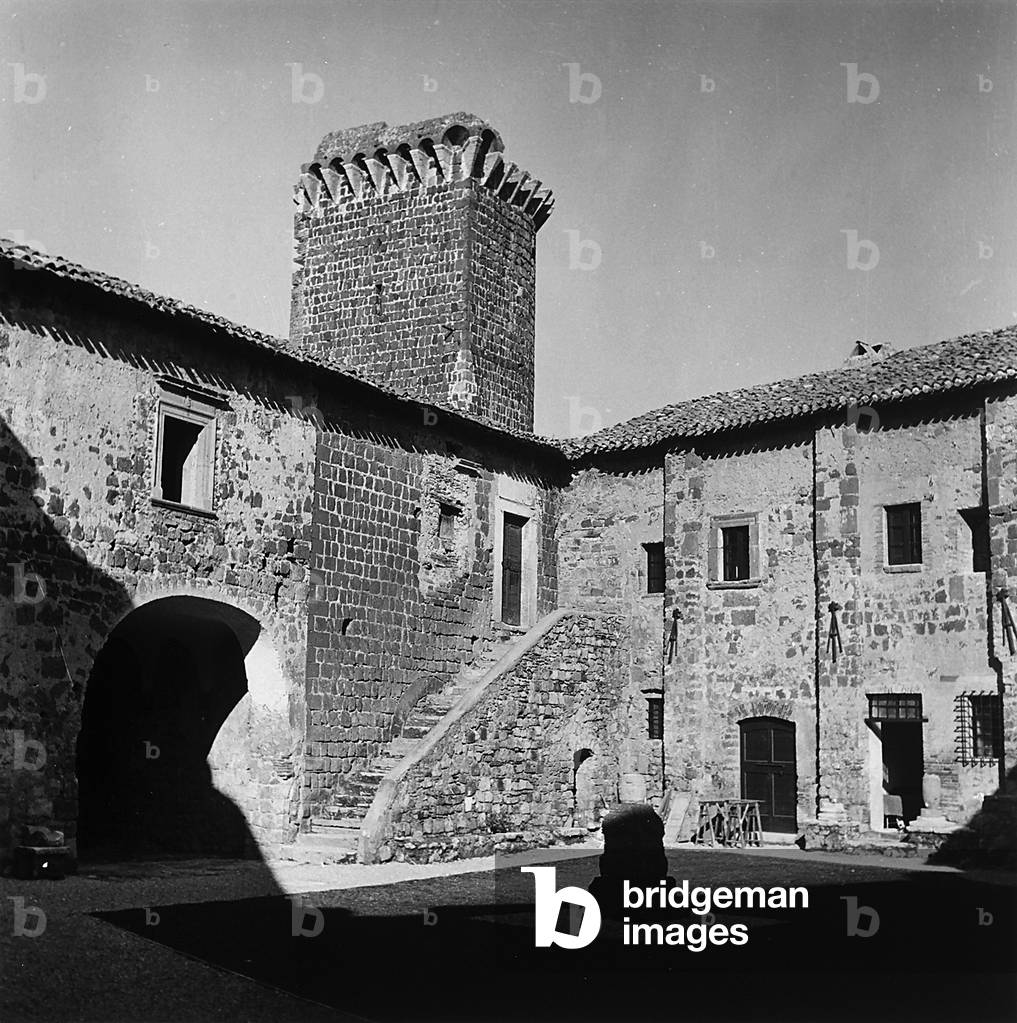 The courtyard of the Abbadia in Vulci, Viterbo