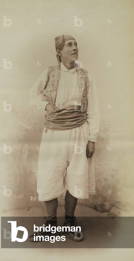 Man photographed in typical Valencian dress, Spain. 