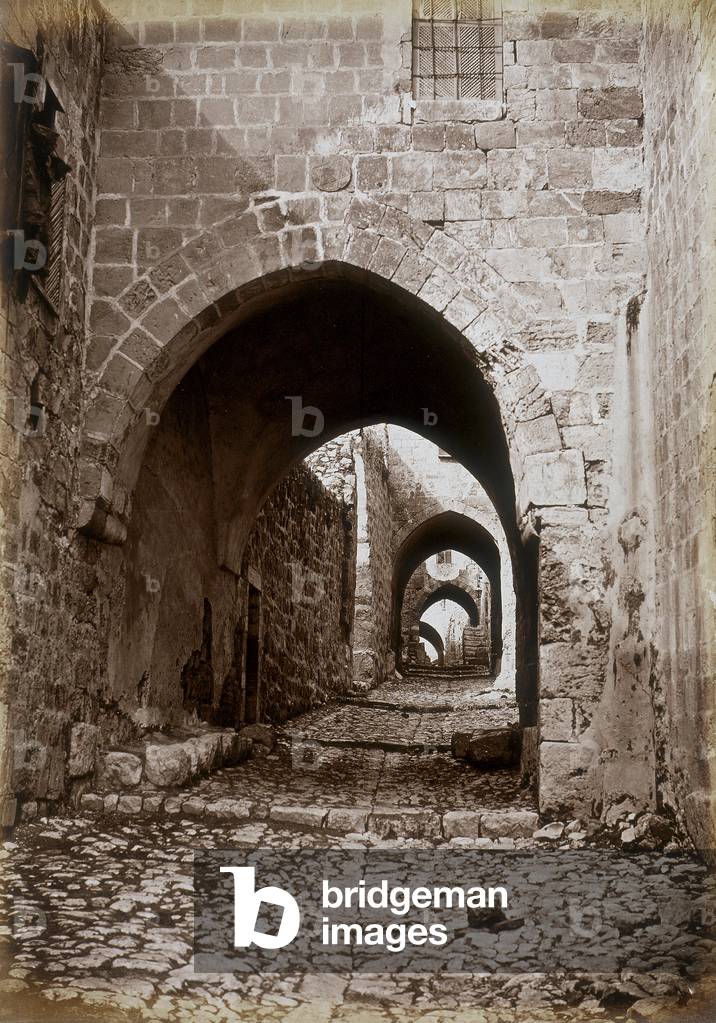 An alley in Jerusalem, Palestine