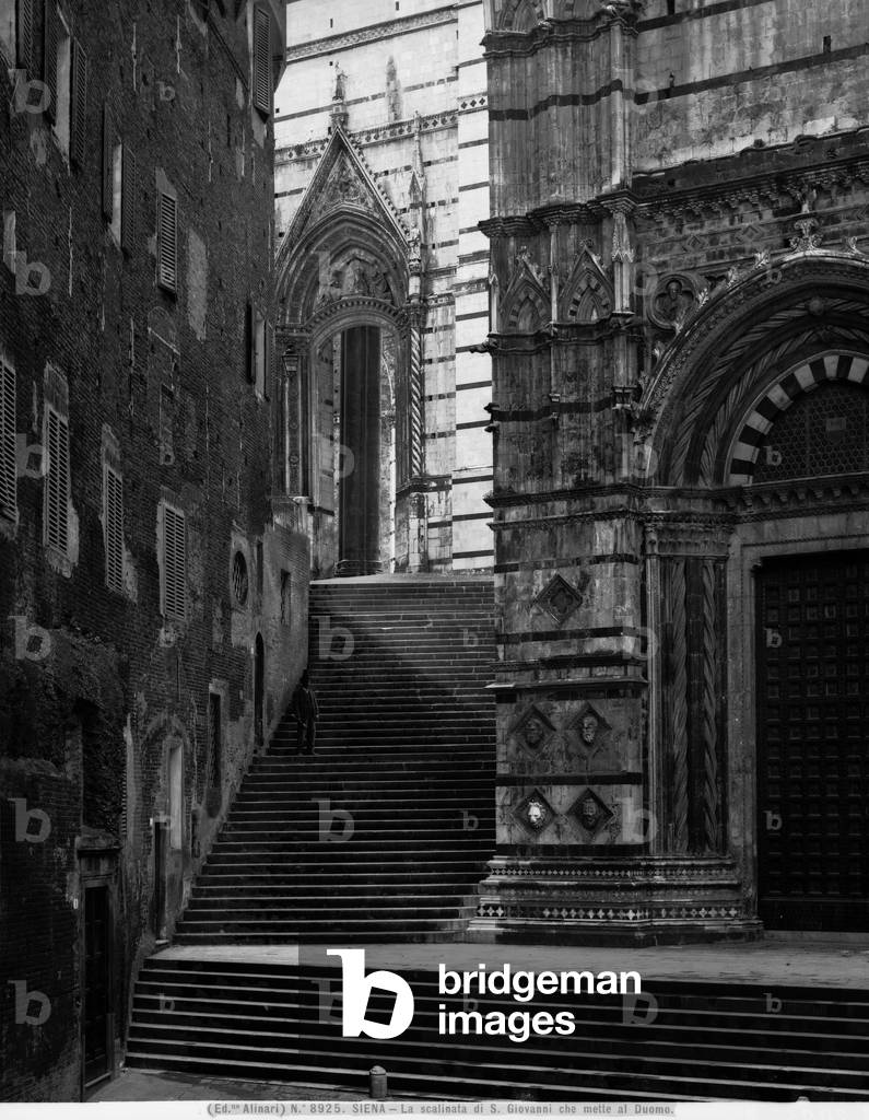 The stairway leading up to Siena Cathedral