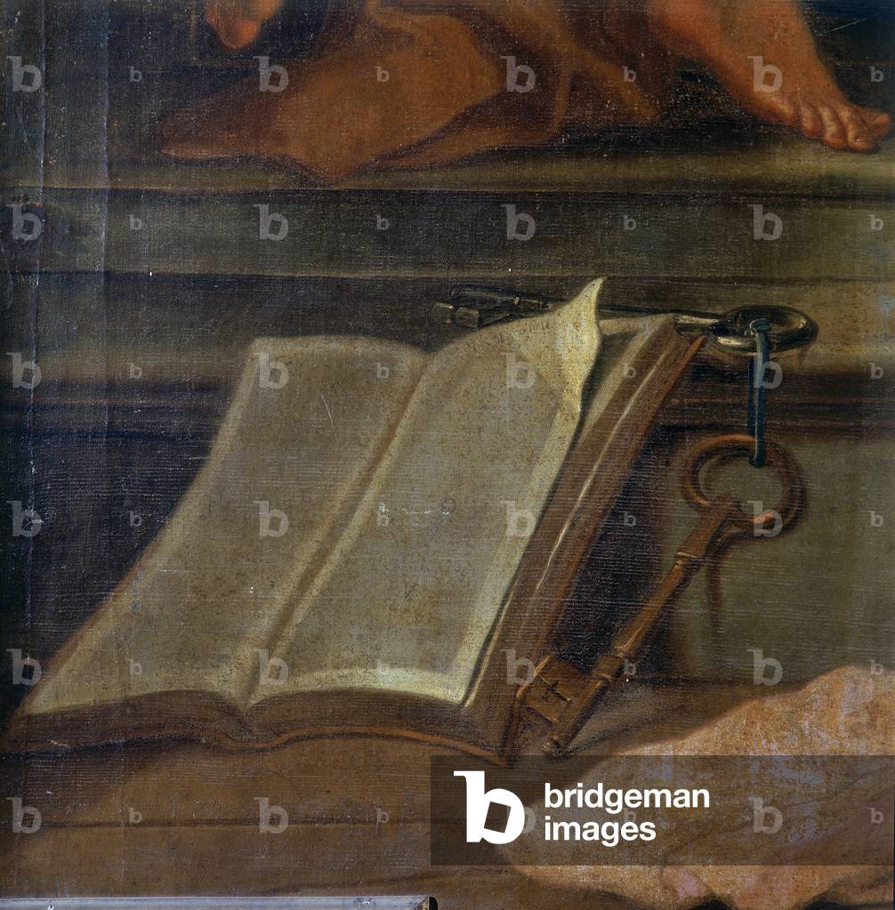 Detail of a book and some keys from the Assumption , 1798 (painting)