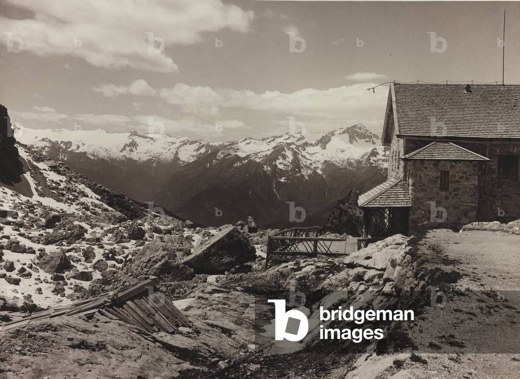 View of the Adamello Group from the Rifugio Tuckett, in the Brenta Group