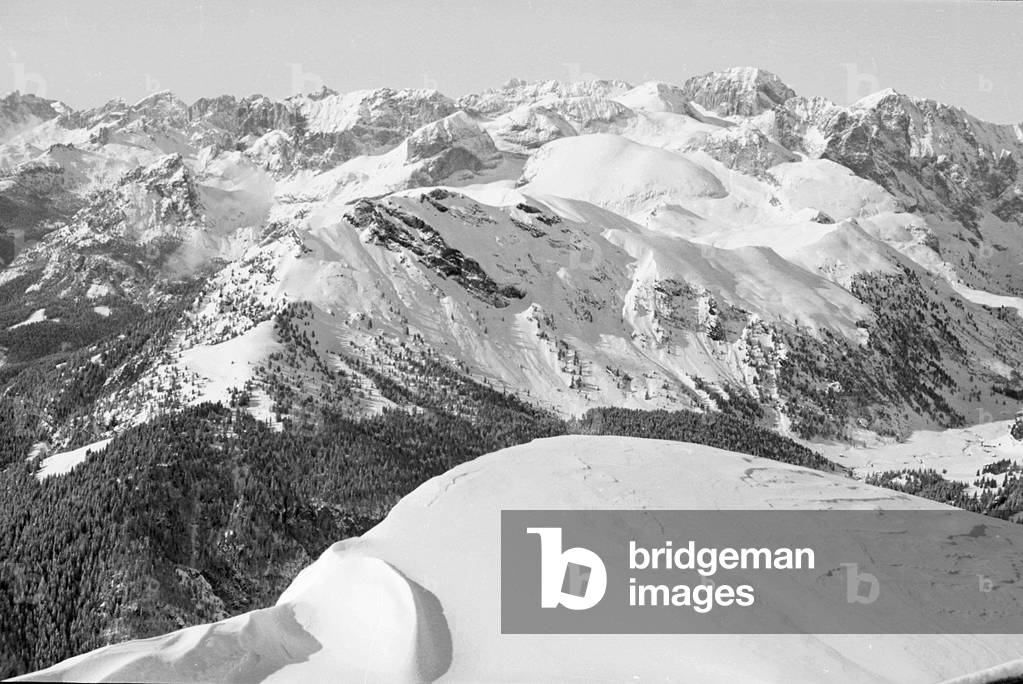 Snowy mountain landscape, Cortina d'Ampezzo