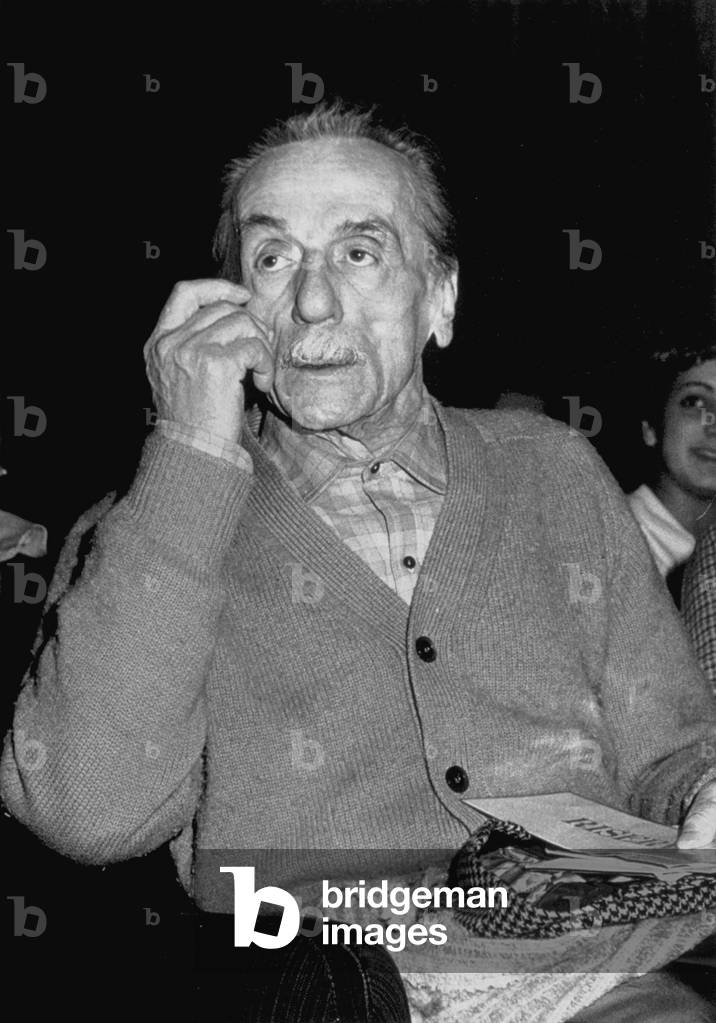 Three-quarter length portrait of the famous Neapolitan playwright Eduardo De Filippo