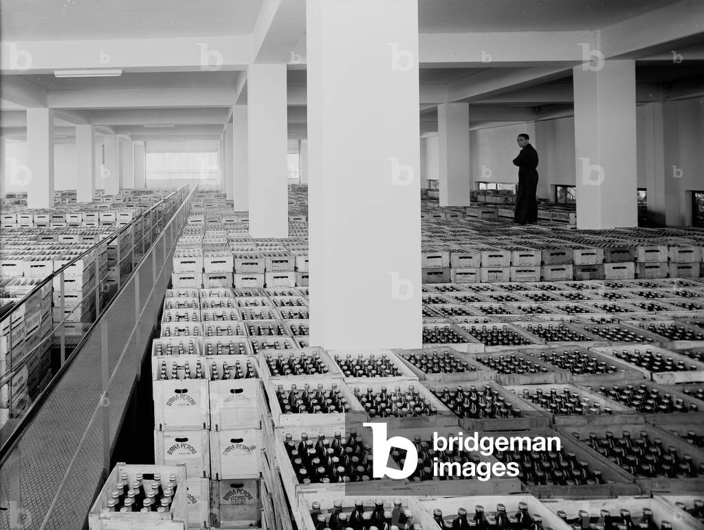 Products ready to be shipped, Peroni factory in Naples, formerly called Birrerie