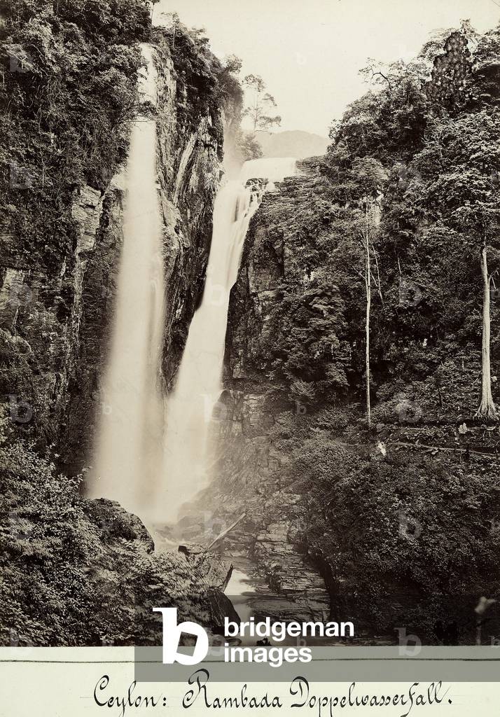 The double waterfall Rambada in Sri Lanka