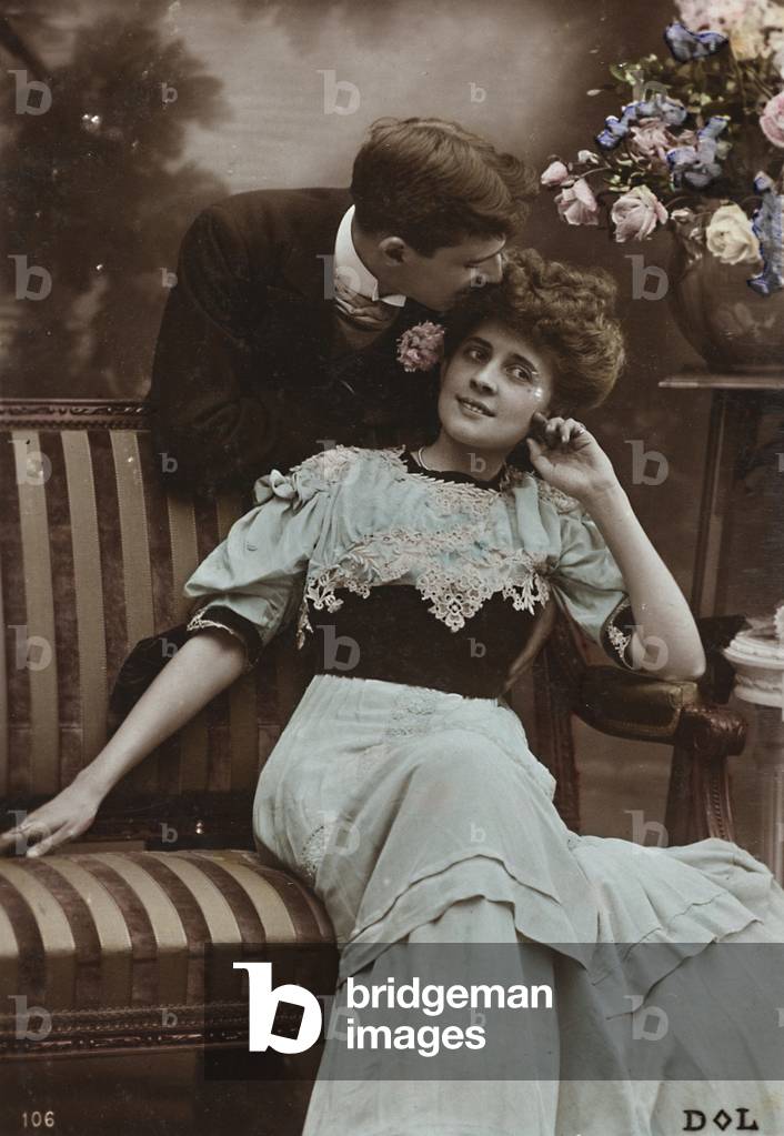 Postcard, portrait of a couple, 