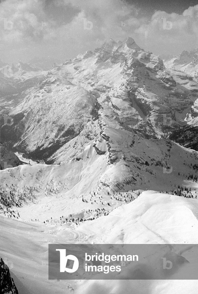 Snowy mountain landscape, Cortina d'Ampezzo