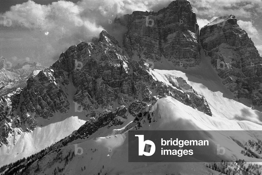 Snowy mountain landscape, Cortina d'Ampezzo