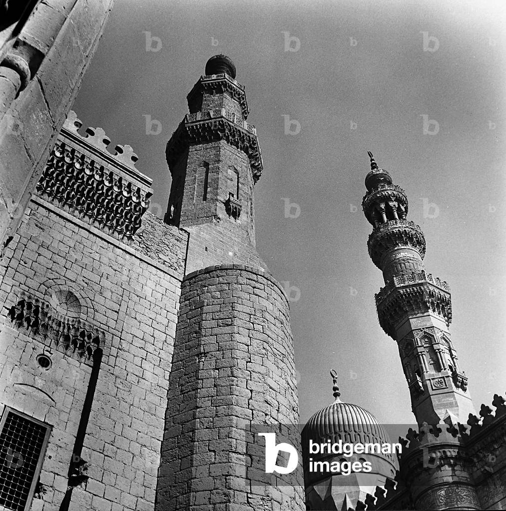 Detail of the minarets of the Madrasa of Hasan in the Citadel of Cairo