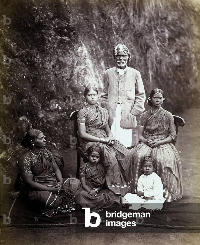 Portrait of an Indian family,  1880 (print on double-weight paper)