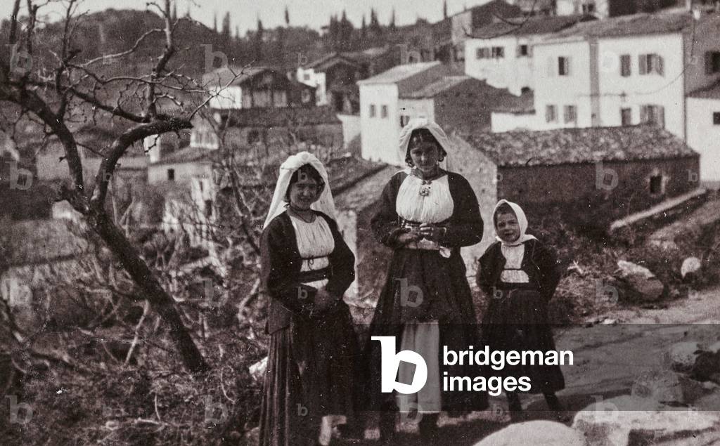 Young women and girls in traditional dress, Corfu