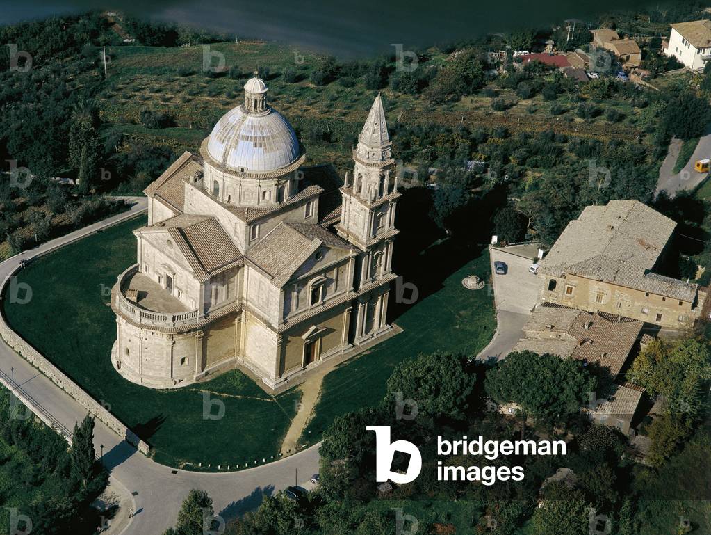 Aerial view of the Church of San Biagio in Montepulciano