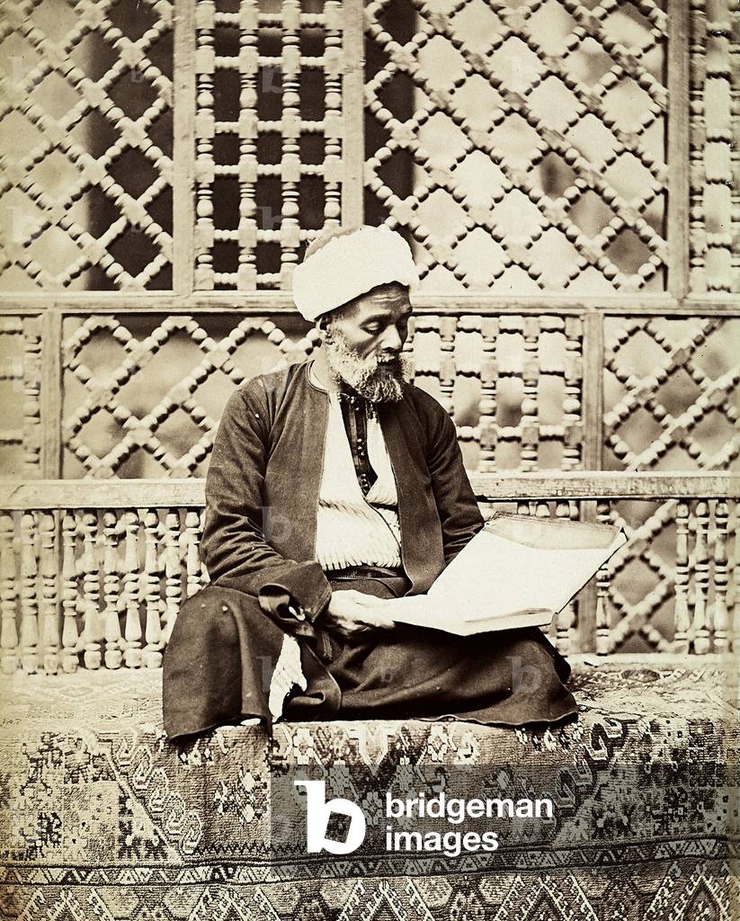 Portrait of an Egyptian theologian reading, 1880 (print on double-weight paper)
