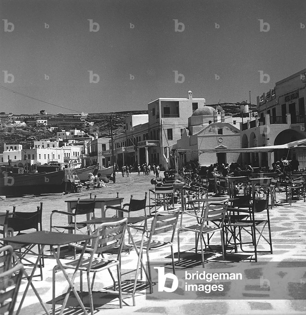 A little square on the pier of a Greek town