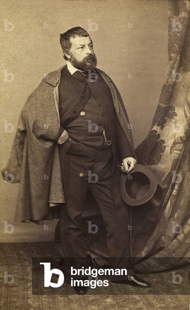 Portrait of the French painter Ernest Meissonnier (b/w photo)