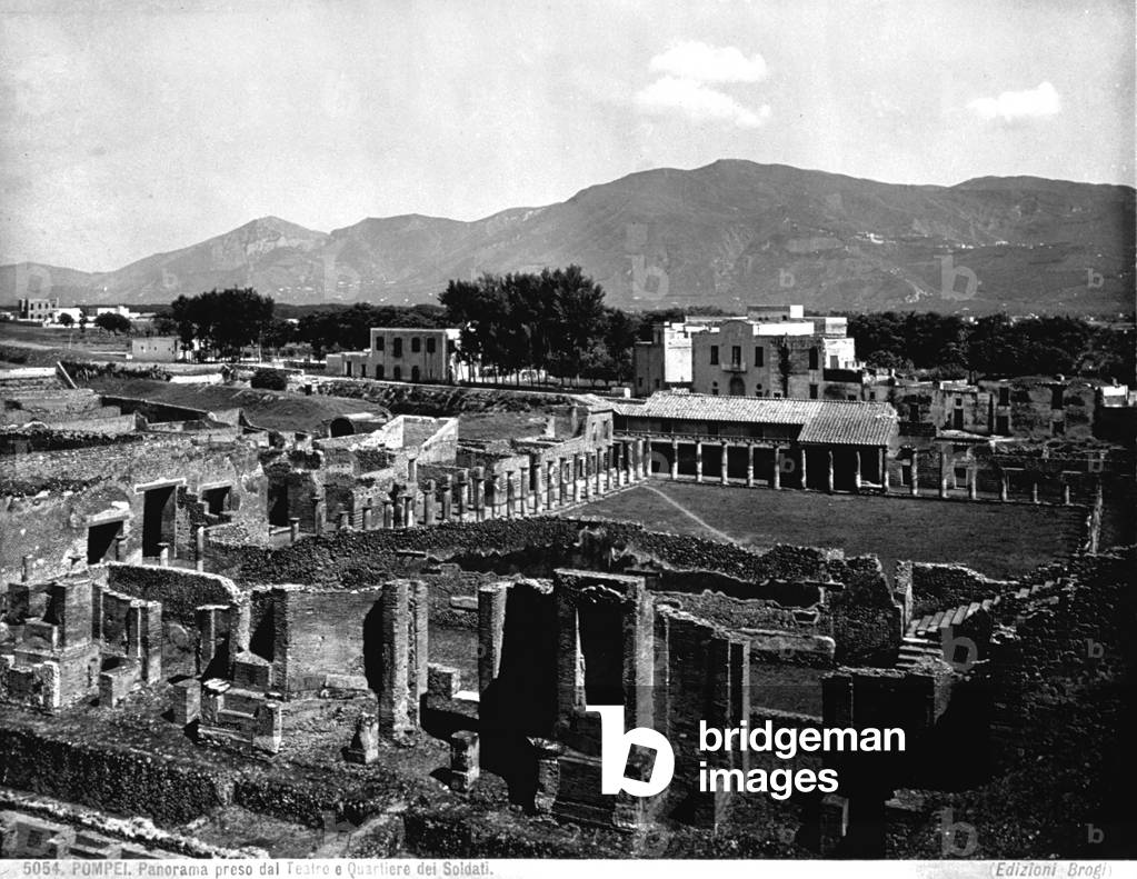 Remains of the gladiators barracks in Pompeii