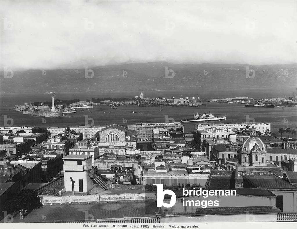 Panoramic view of the city and port of Messina