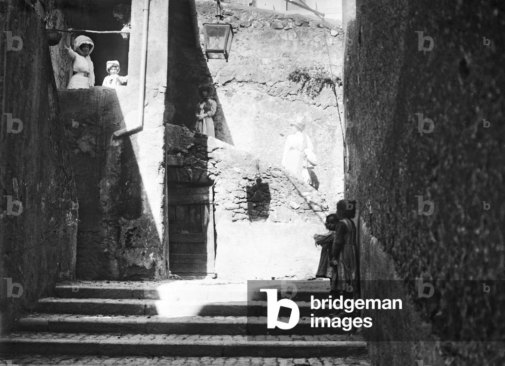 View of an alley in a village near Rome