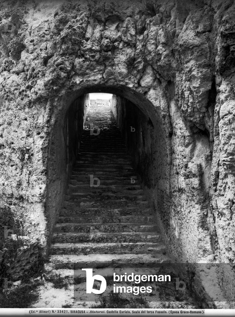 Staircase of the third moat of Euryalus Castle, Syracuse