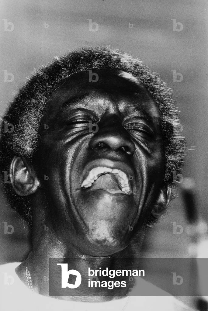 Portrait of the jazz drummer Art Blakey,  1970 (print on double-weight paper)