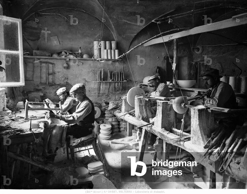 Interior of an alabaster workshop in Volterra