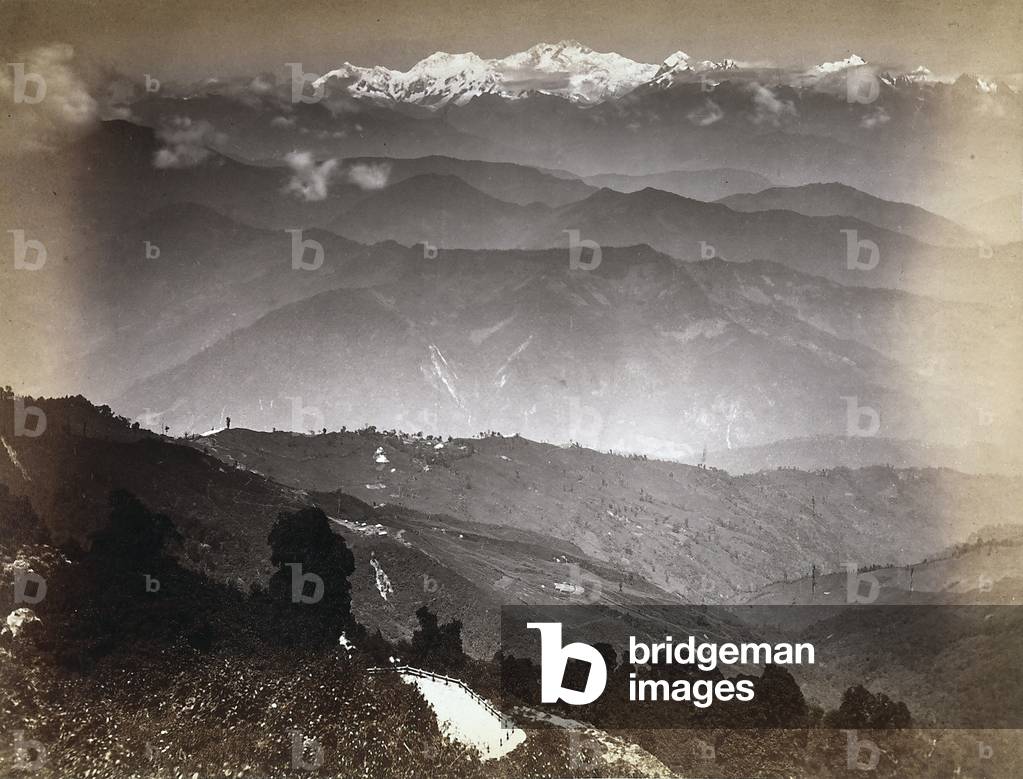 The Himalaya mountain chain seen from the city of Darjeeling, India