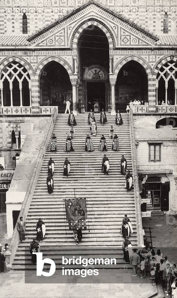 A part of the historic parade on the steps facing the Cathedral of Amalfi on the occasion of the 