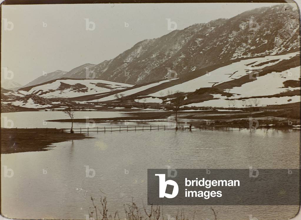 Snow-capped Mount Bove mountain range of the Sibillini Mountains