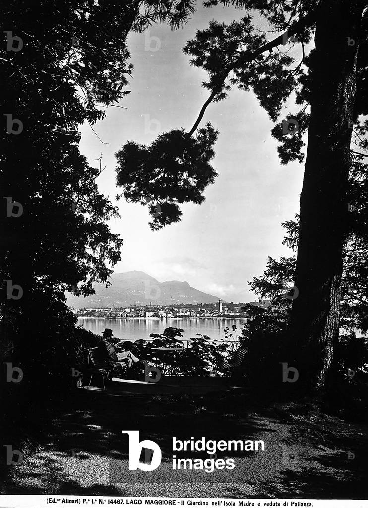 View, from the botanical gardens of Madre Island, on Pallanza of Lake Maggiore