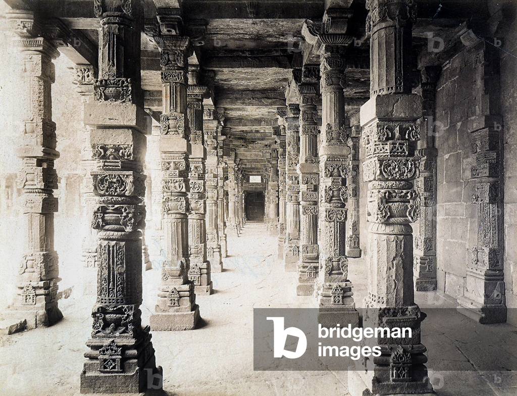 Internal colonnade of a palace in Delhi, India