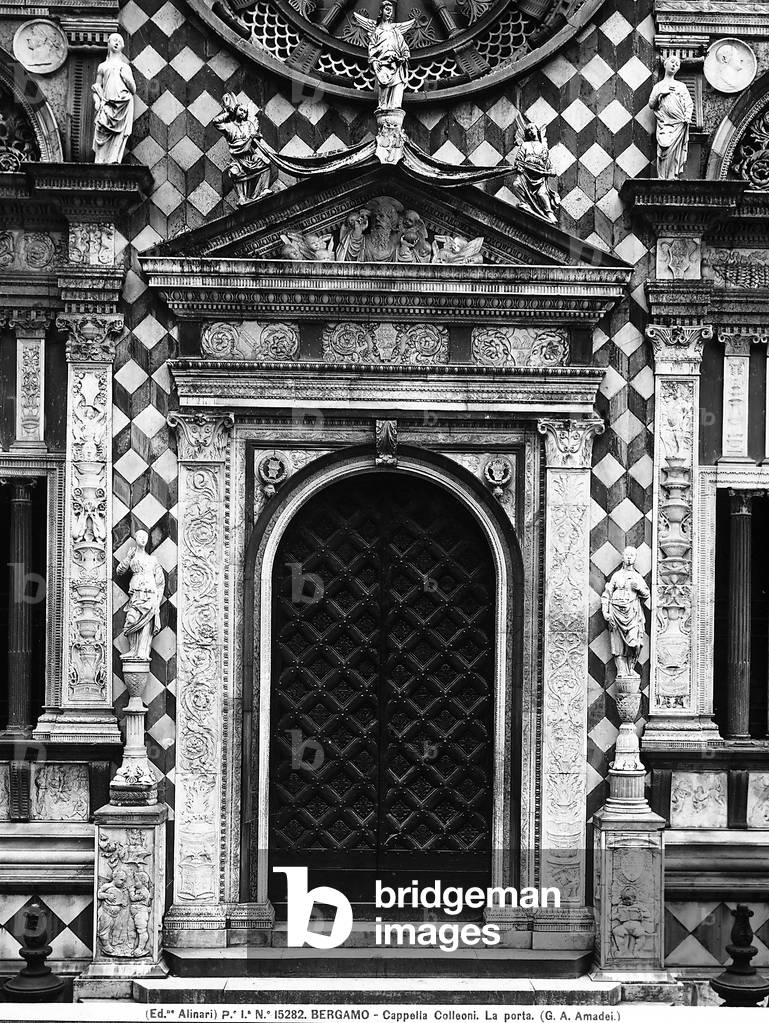 The Door of the Colleoni Chapel, in Bergamo